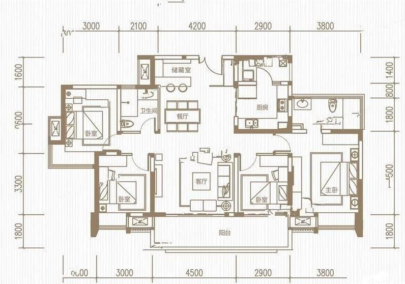 97现代三房装修效果图,现代风格装修案例效果图-美广网(图1)