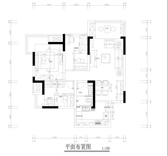 90混搭三房装修效果图,双水康城装修案例效果图-美广网(图1)
