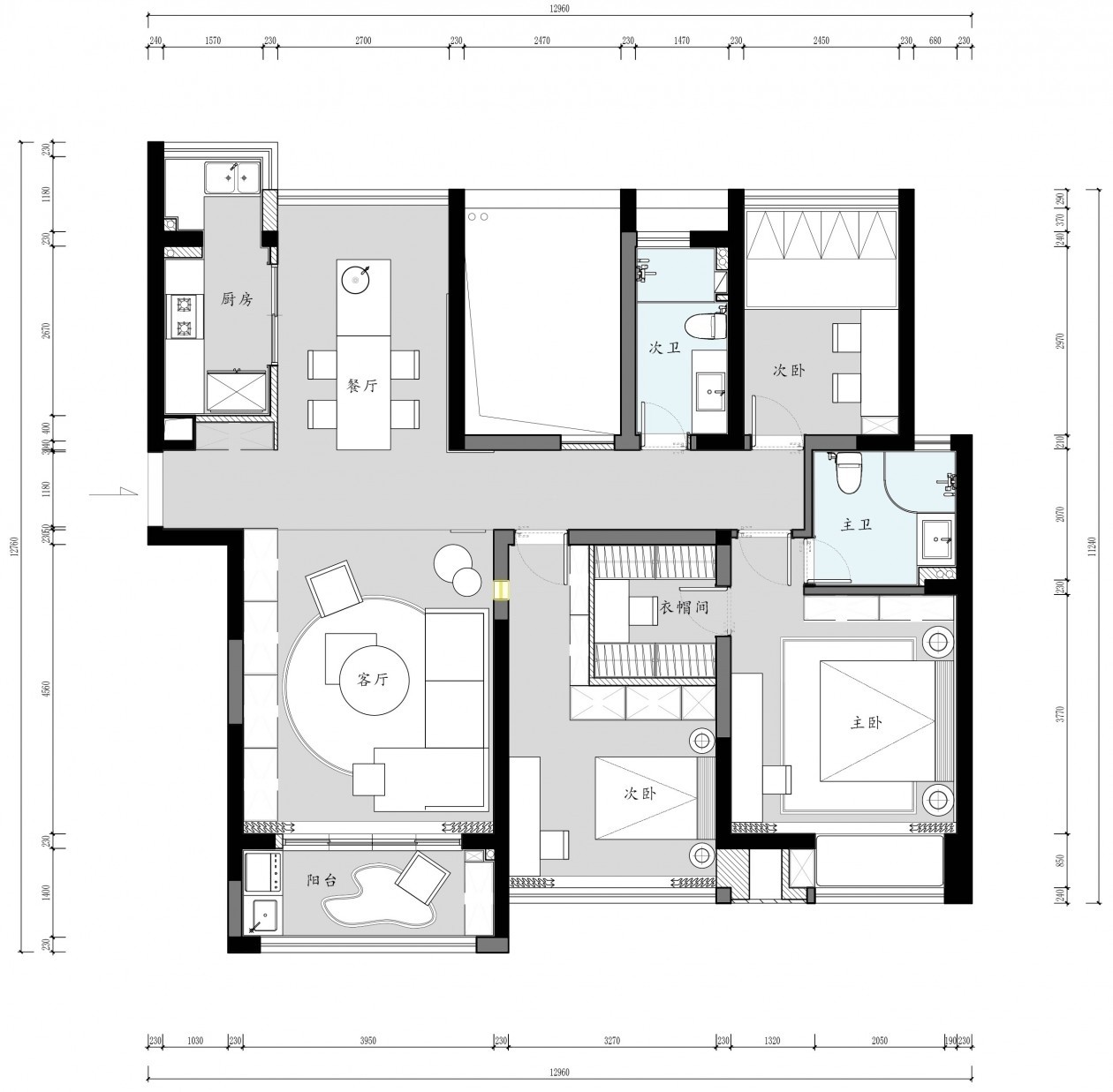 140现代三房装修效果图,140㎡美与功能实力派装修案例效果图-美广网