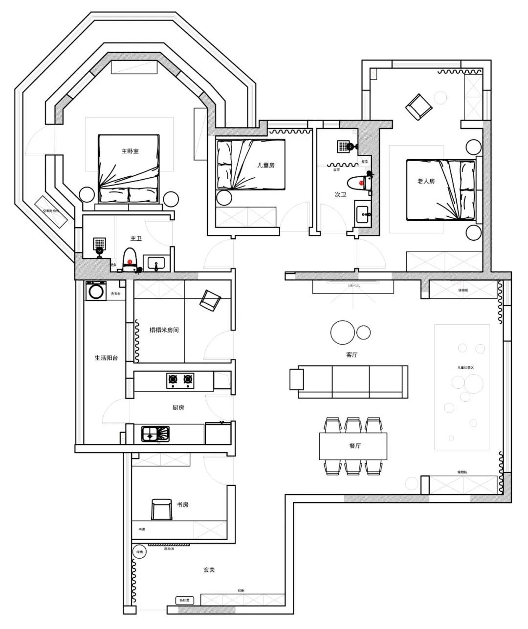 152美式四房装修效果图,中德英伦联邦-美式混搭装修案例效果图-美广网(图1)