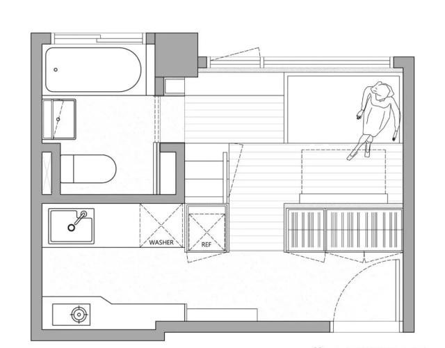 18工业小户型/一房装修效果图,18平的小型loft装修案例效果图-美广网(图1)