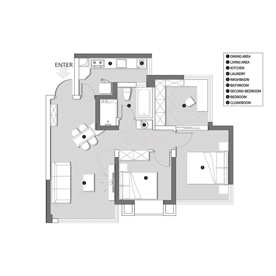 78北欧三房装修效果图,科技感装修案例效果图-美广网(图1)