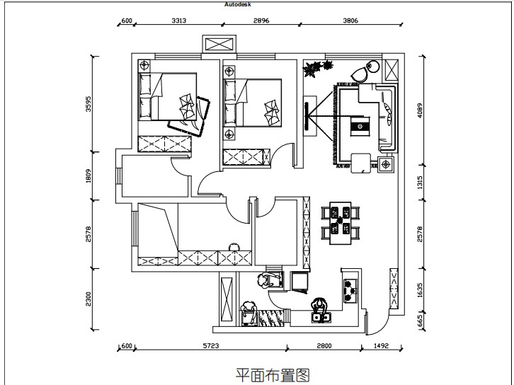 111现代两房装修效果图,黄昏时分装修案例效果图-美广网(图1)