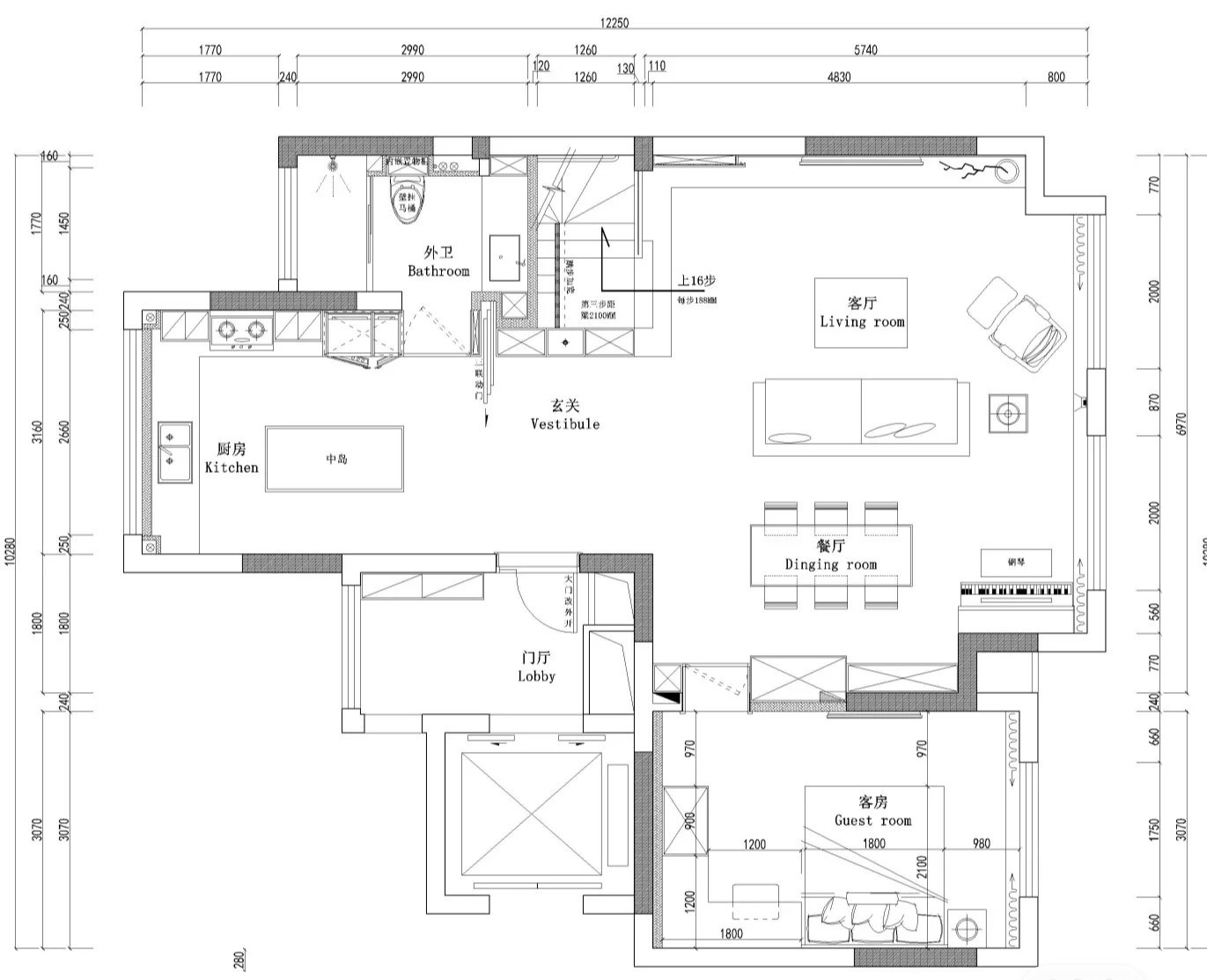 112现代三房装修效果图,极简装修案例效果图-美广网(图1)