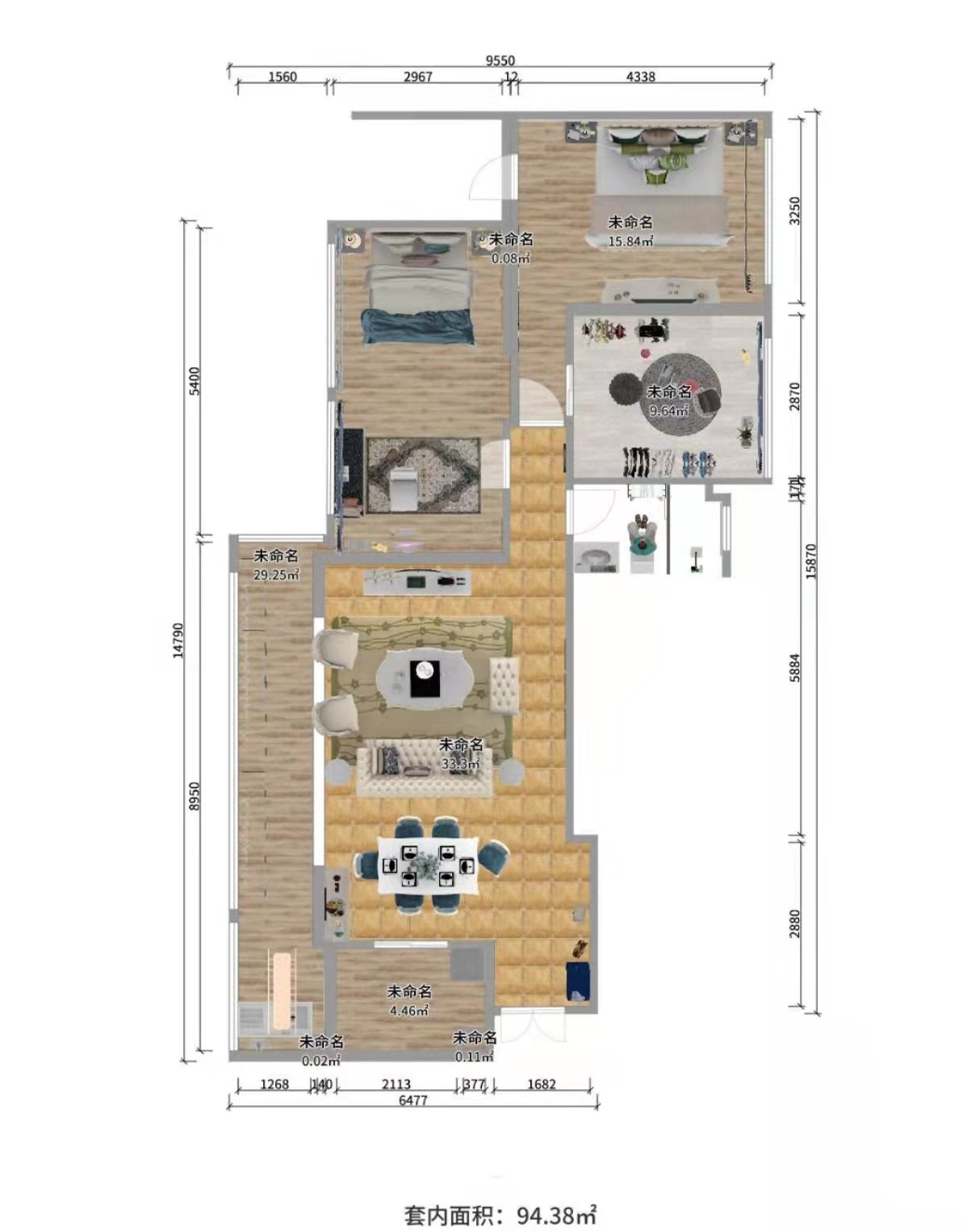 125混搭四房装修效果图,家的温馨装修案例效果图-美广网(图1)