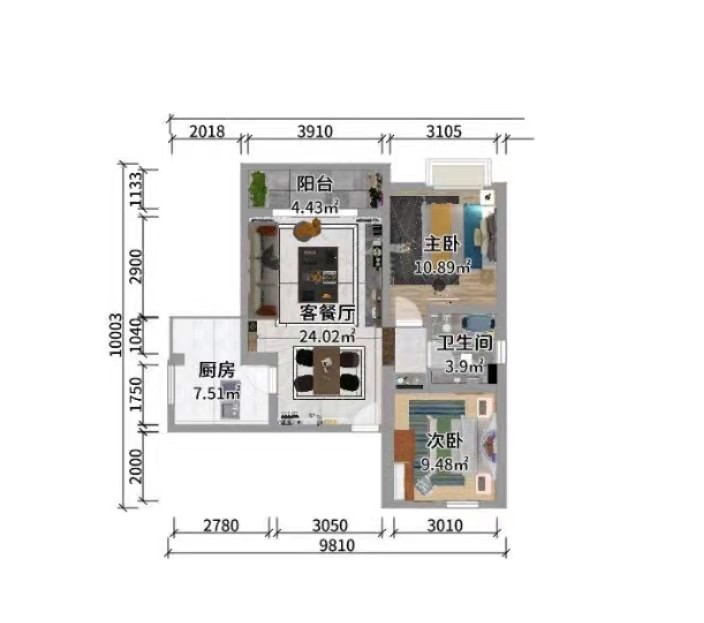 82现代两房装修效果图,家的温馨装修案例效果图-美广网