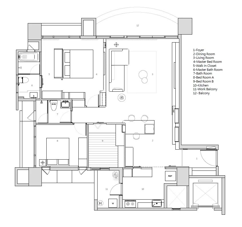 120现代三房装修效果图,简约的生活方式装修案例效果图-美广网(图1)