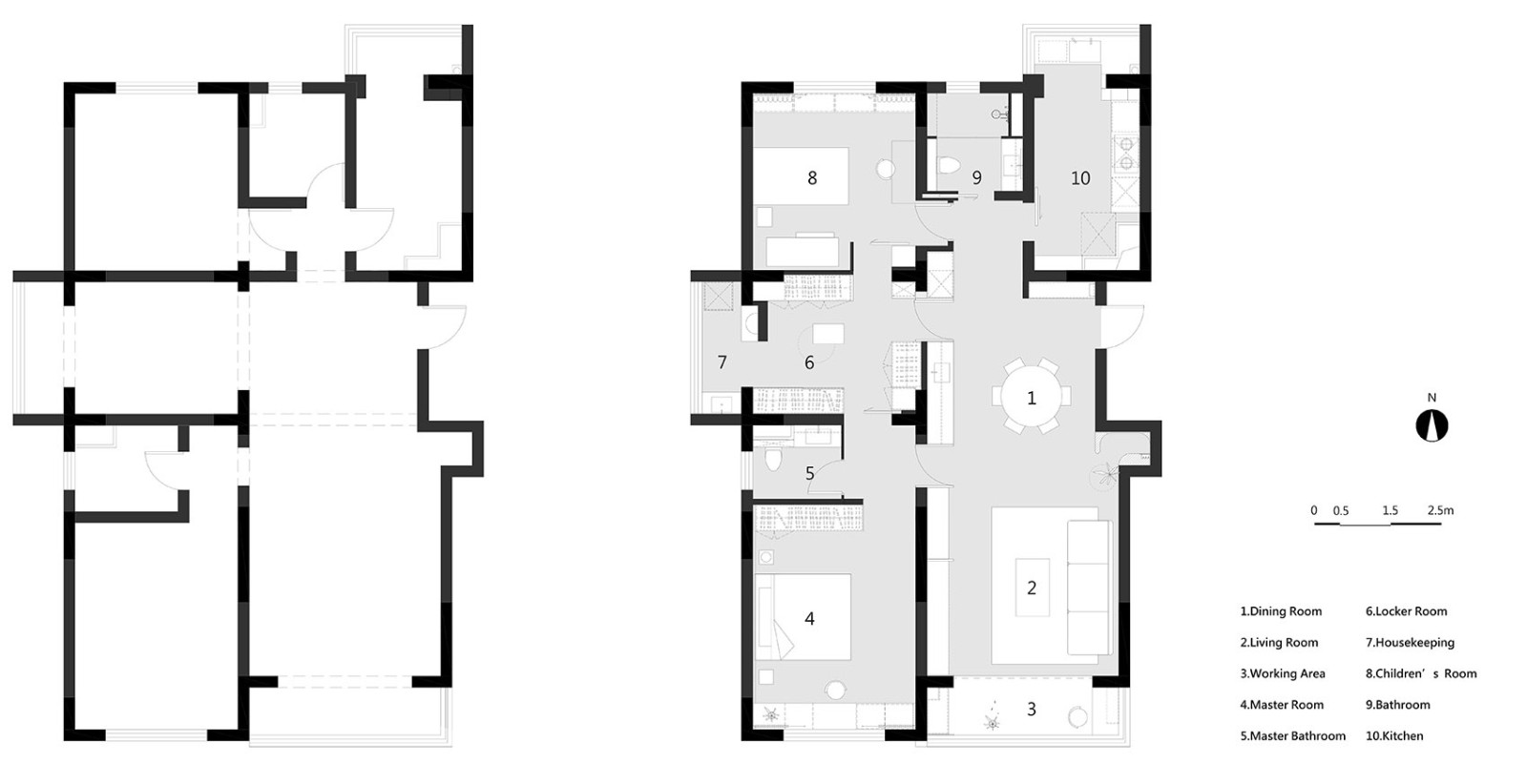 110现代三房装修效果图,简约公寓，***创意装修案例效果图-美广网