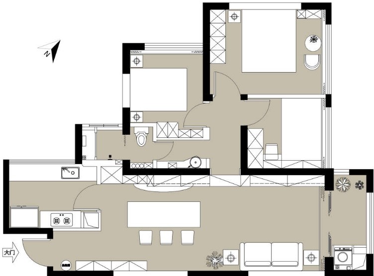 98现代三房装修效果图,斯是陋室，惟吾德馨装修案例效果图-美广网(图1)