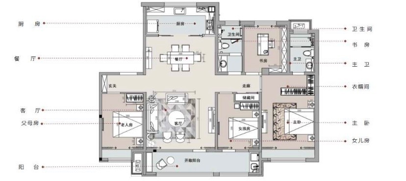 125现代三房装修效果图,舒适和放松感受装修案例效果图-美广网