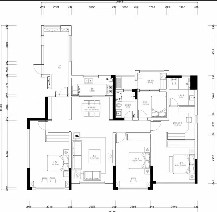 150北欧四房装修效果图,上阁优筑北欧风情装修案例效果图-美广网(图1)