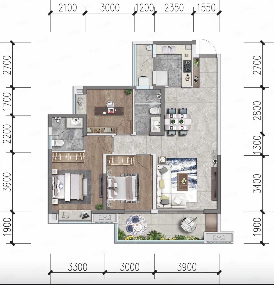109美式三房装修效果图,109平方米美式风格装修案例效果图-美广网