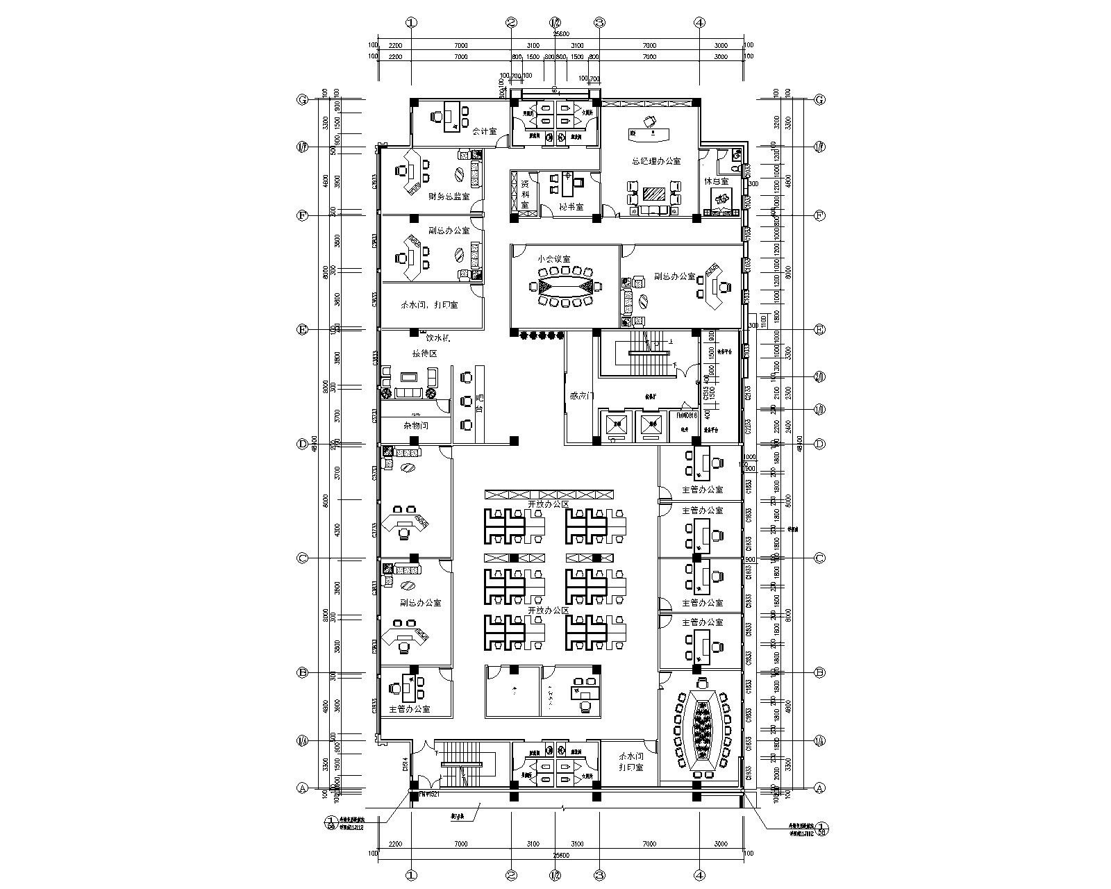 1160现代办公空间装修效果图,电子商务办公室装修案例效果图-美广网(图1)