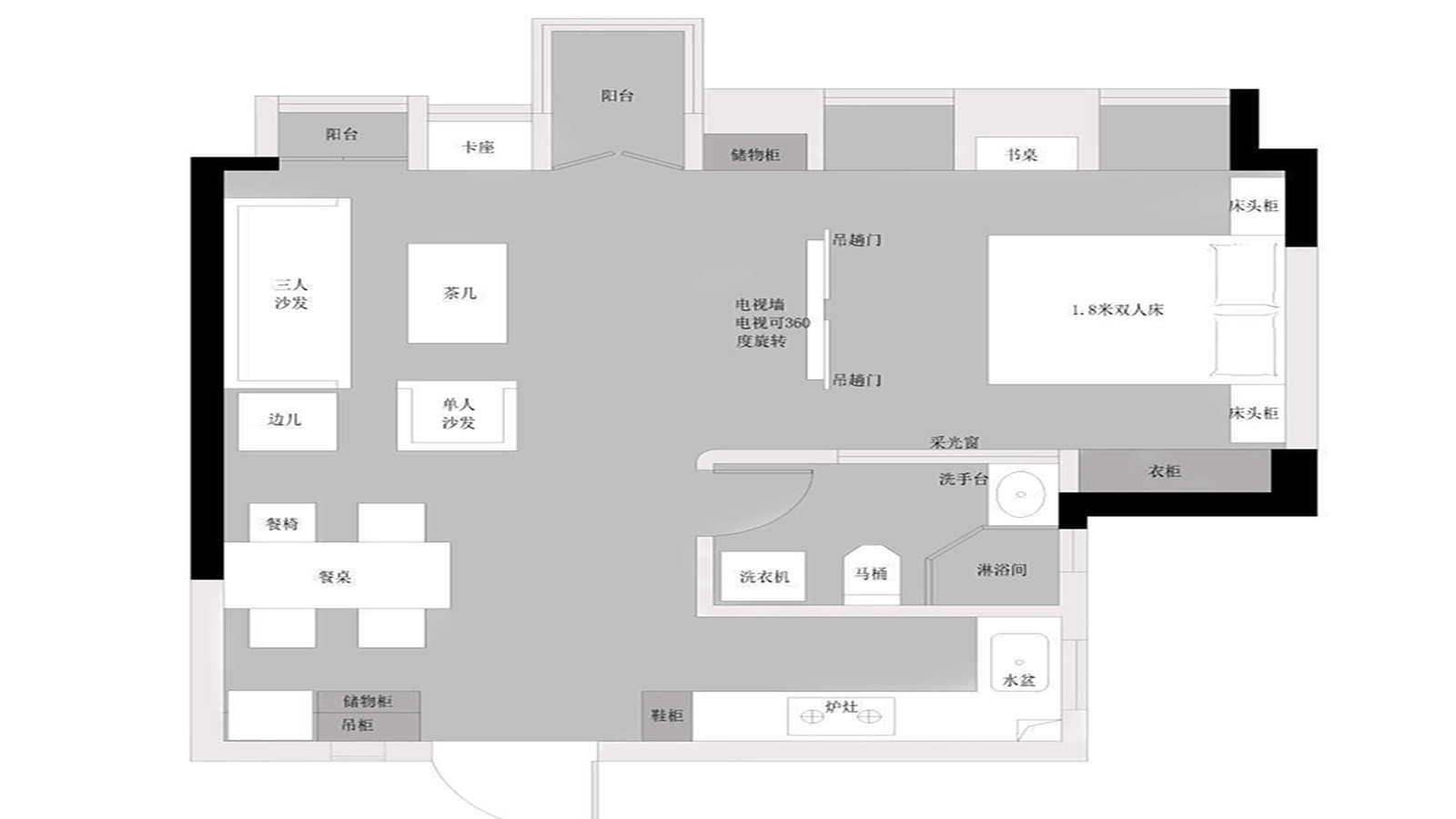 122现代三房装修效果图,122平米现代轻奢装修案例效果图-美广网(图1)