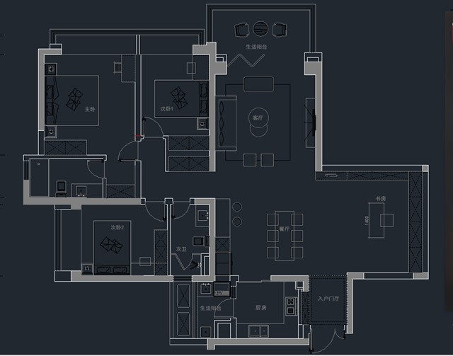 150现代三房装修效果图,现代轻奢蔚蓝卡地亚装修案例效果图-美广网(图1)