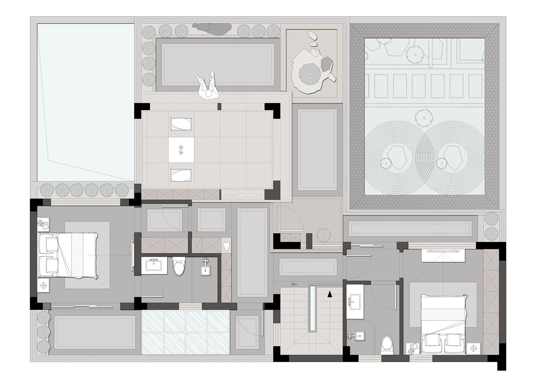 207中式别墅装修效果图,新公馆|现代简约装修案例效果图-美广网