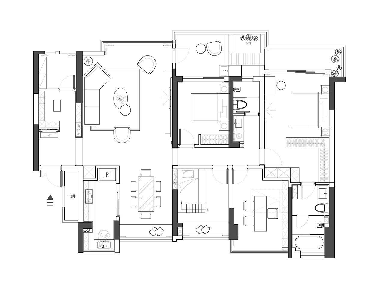 198现代四房装修效果图,一套现代简约装修案例效果图-美广网(图1)