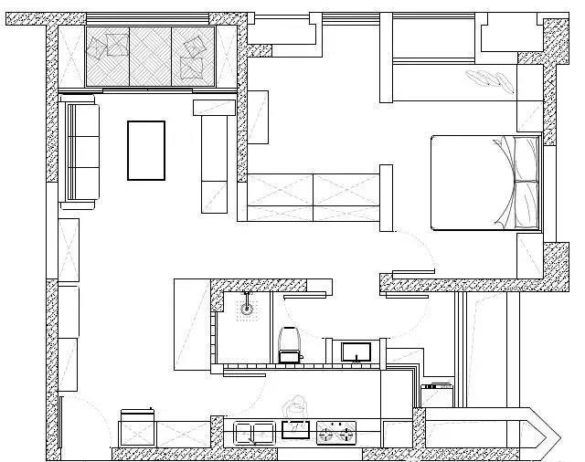 67现代小户型/一房装修效果图,主题淡蓝予以纯净装修案例效果图-美广网(图1)