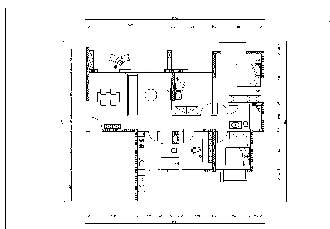 140现代四房装修效果图,现代风格-静谧的极简装修案例效果图-美广网