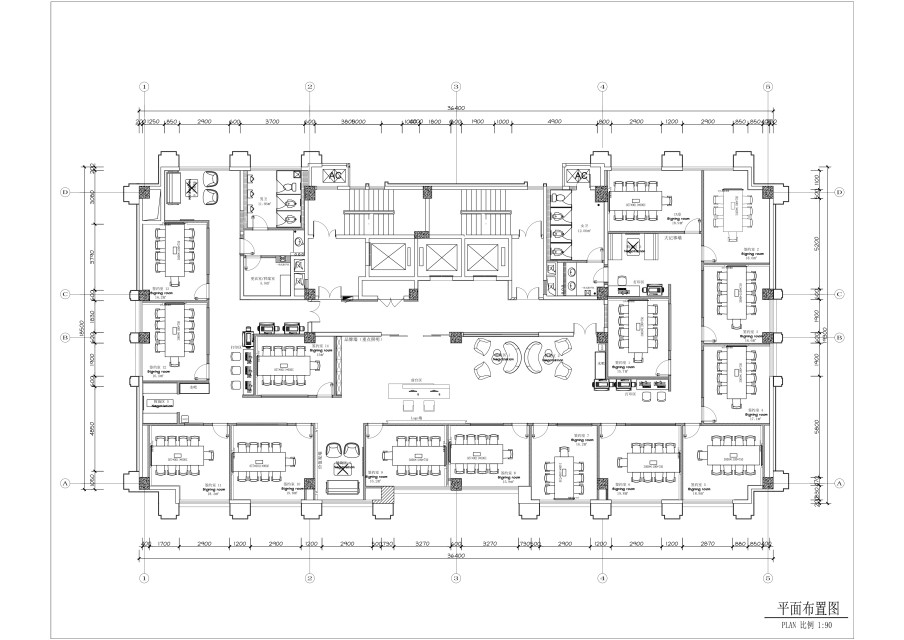 285现代办公空间装修效果图,贝壳萃峰国际办公室装修装修案例效果图-美广网(图1)