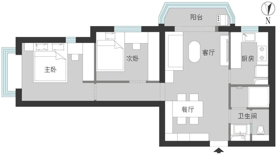 62日式两房装修效果图,62㎡原木日式还有大浴缸装修案例效果图-美广网(图1)