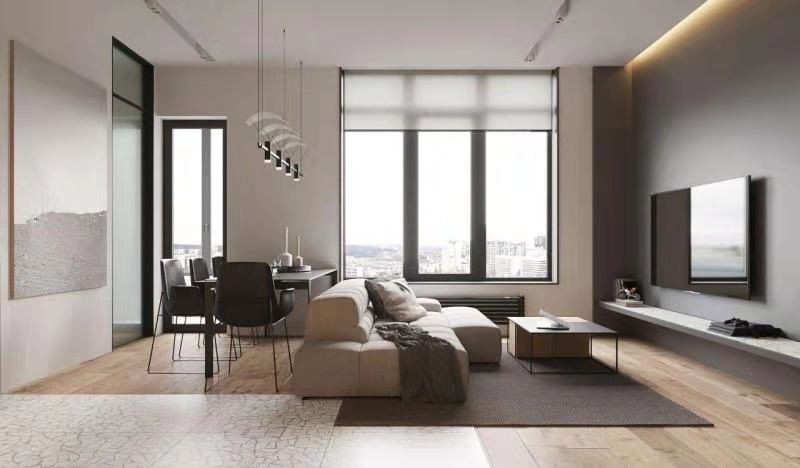 55现代小户型/一房装修效果图,单身公寓+现代装修案例效果图-美广网(图2)