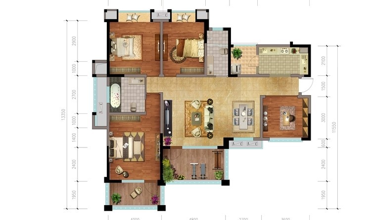 110现代三房装修效果图,110平自然舒适的小家装修案例效果图-美广网(图1)