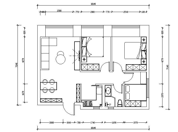 60现代三房装修效果图,别致的家装修案例效果图-美广网(图1)