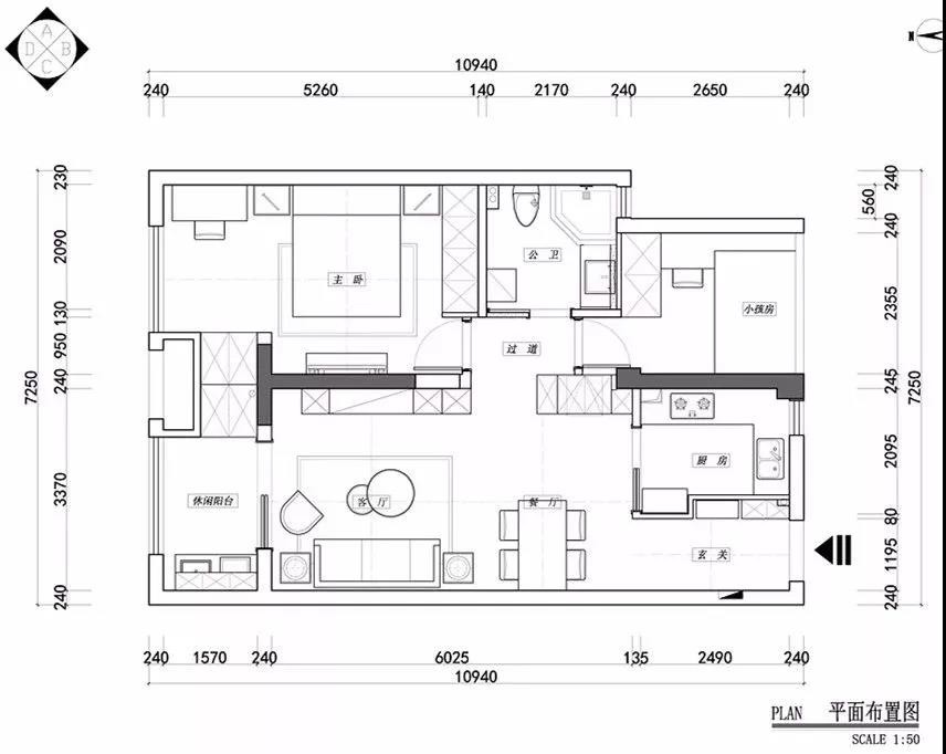 70欧式两房装修效果图,小客厅也可以很出众！装修案例效果图-美广网(图1)