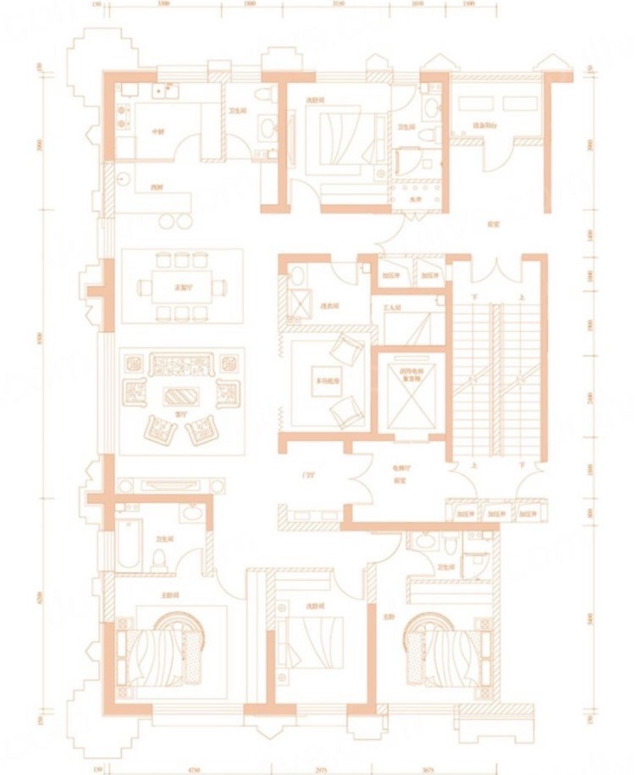 121现代大平层装修效果图,打造有格调的家装修案例效果图-美广网(图1)