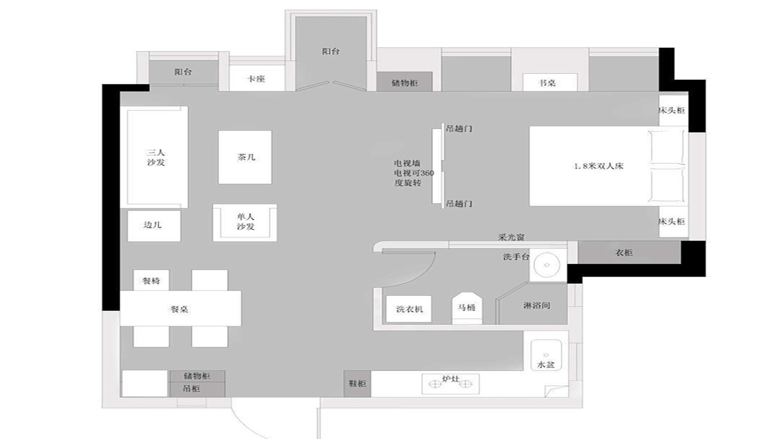 109现代三房装修效果图,归属感与幸福感的家装修案例效果图-美广网(图1)
