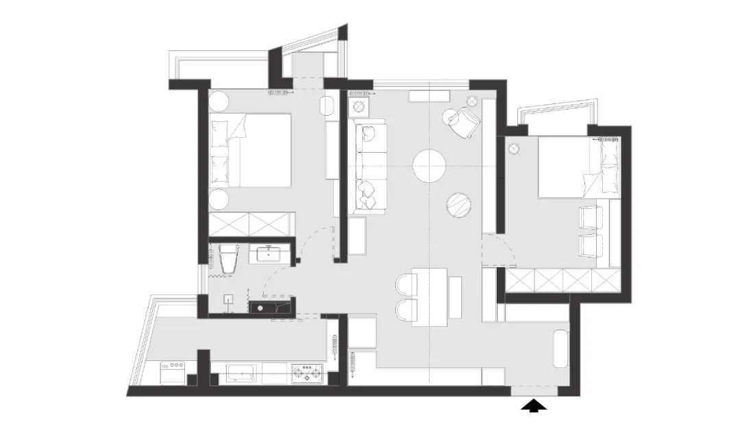 80北欧两房装修效果图,简约日式+北欧风两居室装修案例效果图-美广网(图1)