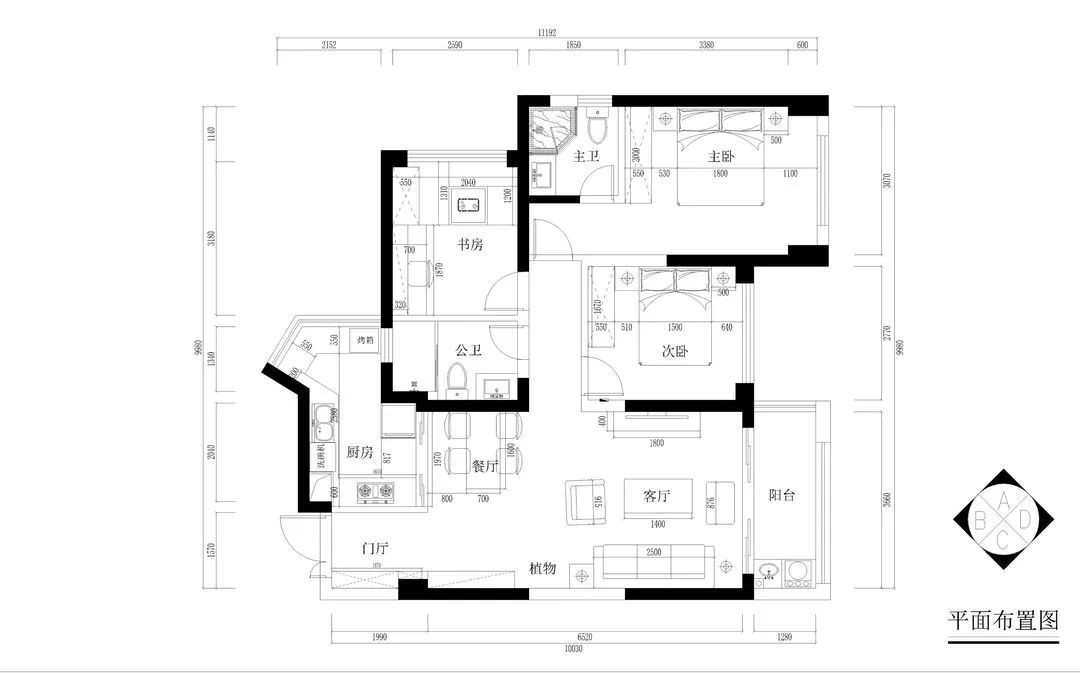 92现代三房装修效果图,92㎡新房装修简约耐看装修案例效果图-美广网