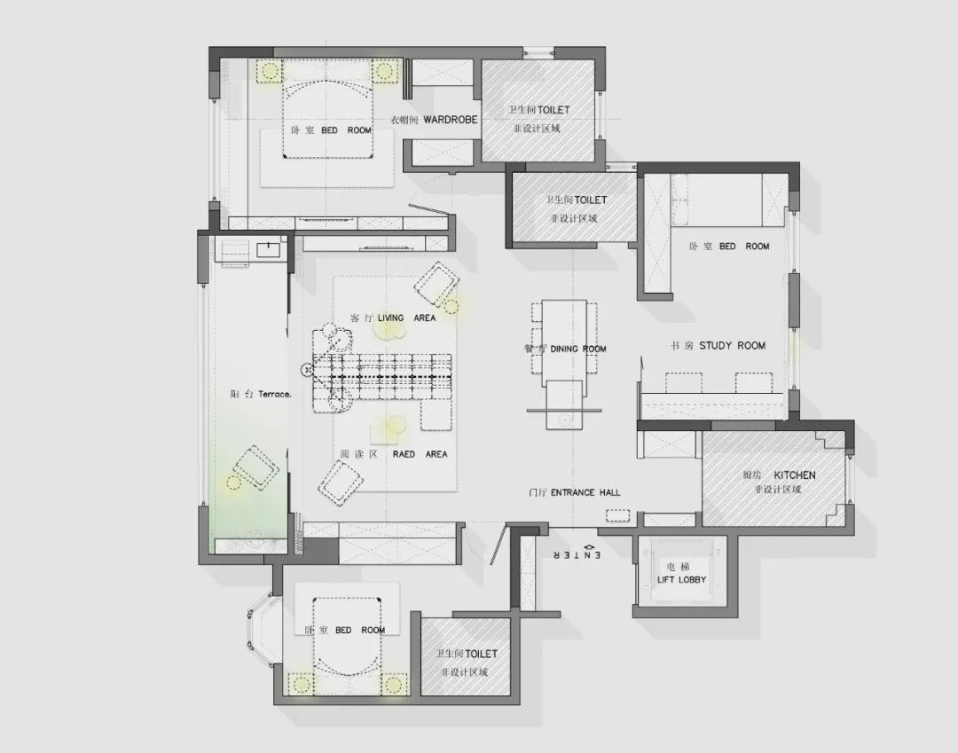 120现代三房装修效果图,家居生活现代简约风格装修案例效果图-美广网(图1)