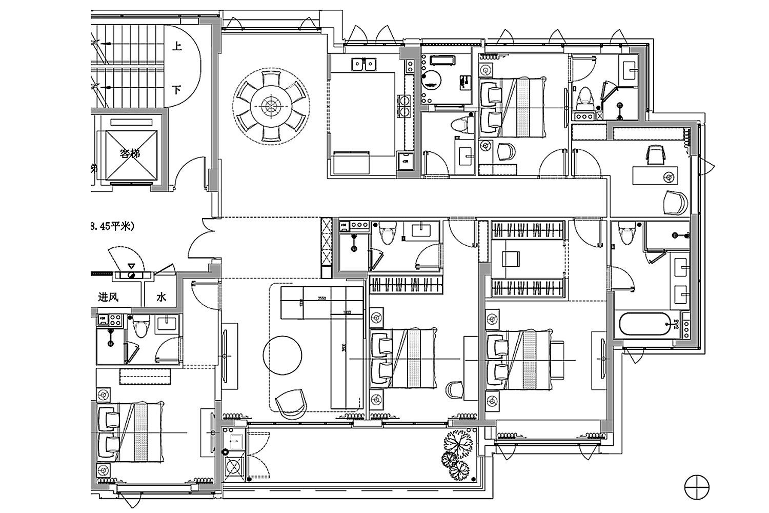 120现代三房装修效果图,现代主义，简约舒适装修案例效果图-美广网(图1)