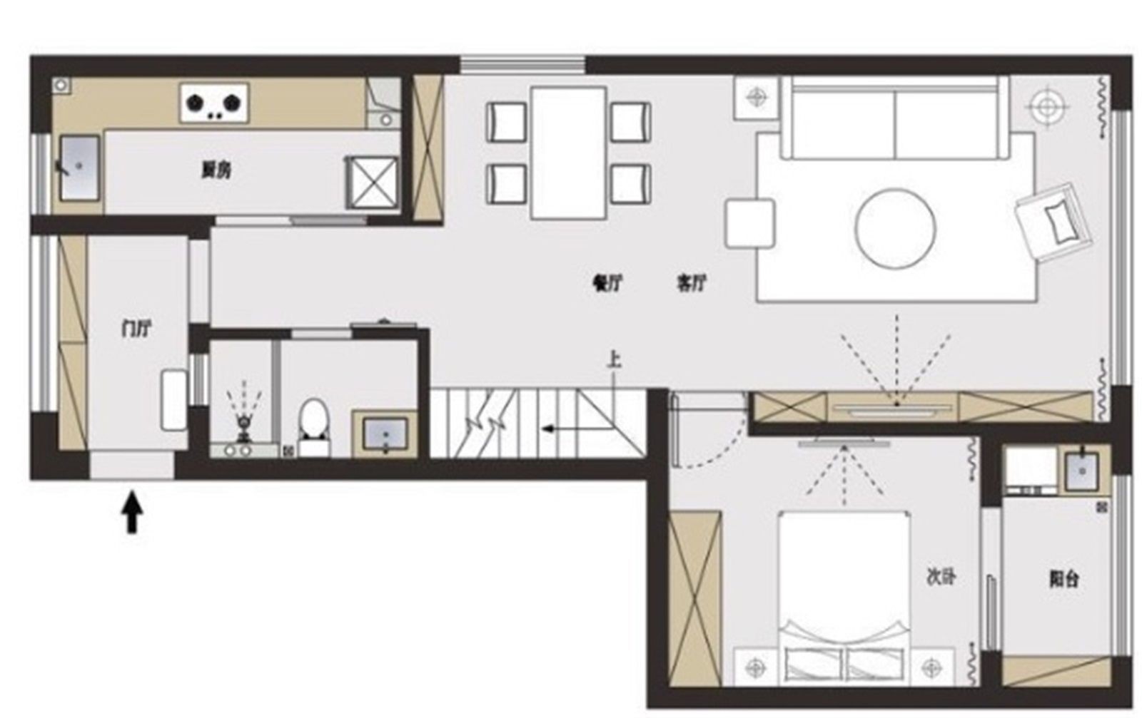 110现代三房装修效果图,简约公寓，现代设计装修案例效果图-美广网(图1)