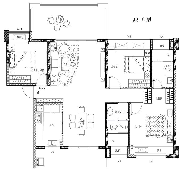 120现代三房装修效果图,简约美学，艺术创意装修案例效果图-美广网(图1)