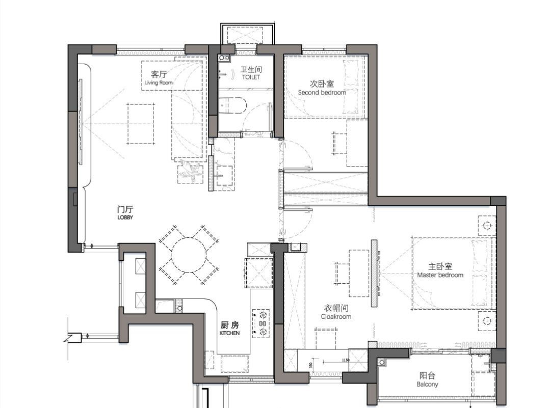 110现代三房装修效果图,侘寂之美，淳朴简约风格装修案例效果图-美广网