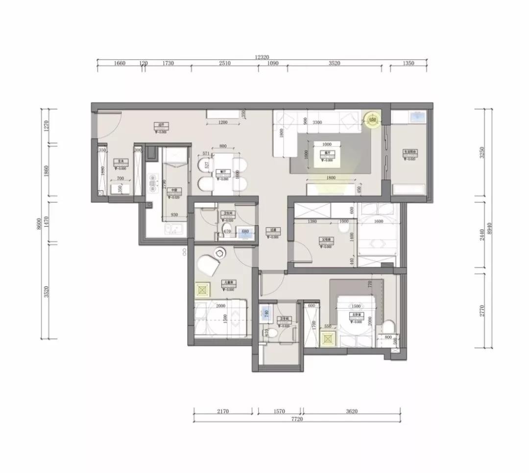112现代三房装修效果图,软装出彩，让空间提升格调装修案例效果图-美广网(图1)