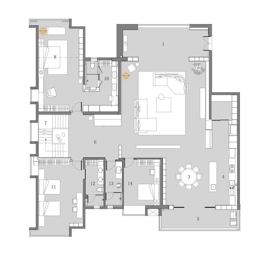 110现代三房装修效果图,现代简约，描绘都市新生活装修案例效果图-美广网