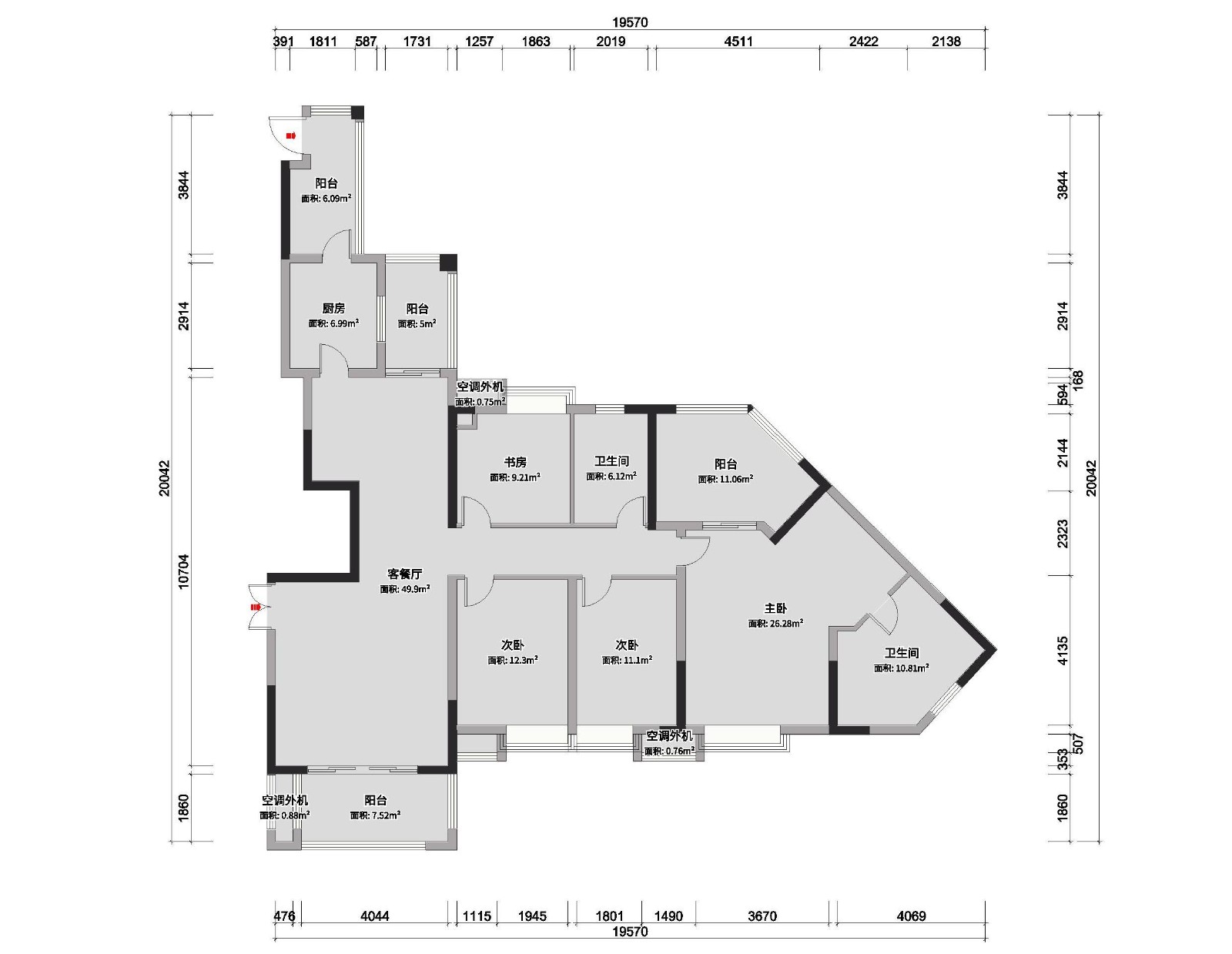 98现代三房装修效果图,现代轻奢三室两厅装修案例效果图-美广网(图1)