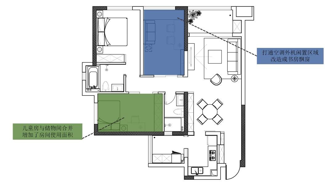 100现代简约三房装修效果图,三口之家，温馨而幸福装修案例效果图-美广网(图1)