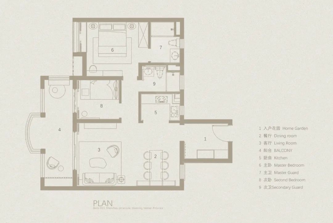98现代两房装修效果图,98㎡悠闲居所装修案例效果图-美广网(图1)