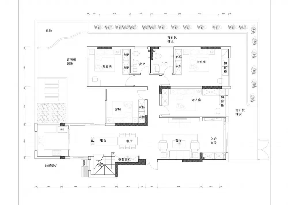 140现代四房装修效果图,焦糖色的现代简约装修案例效果图-美广网(图1)