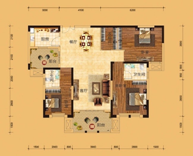 98简欧三房装修效果图,三室一厅，98平，极简装修案例效果图-美广网(图1)