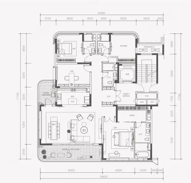 230轻奢别墅装修效果图,白而亮丽的设计装修案例效果图-美广网(图1)