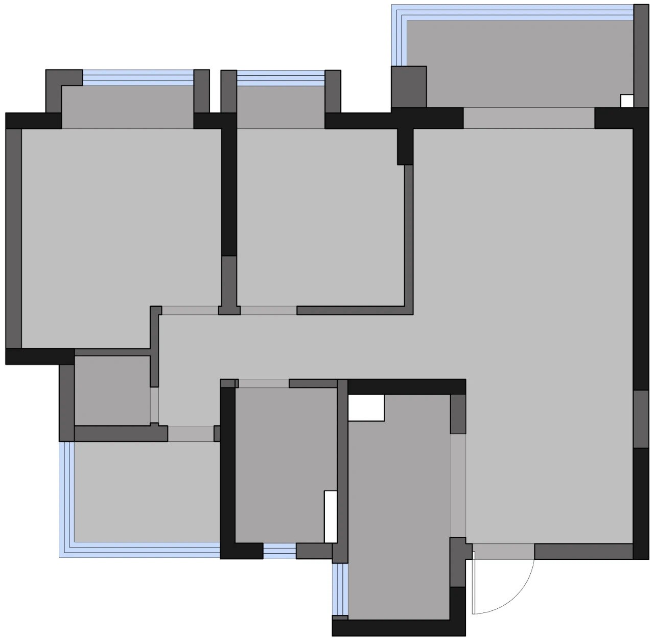 89现代三房装修效果图,89平米现代简约风装修案例效果图-美广网(图1)