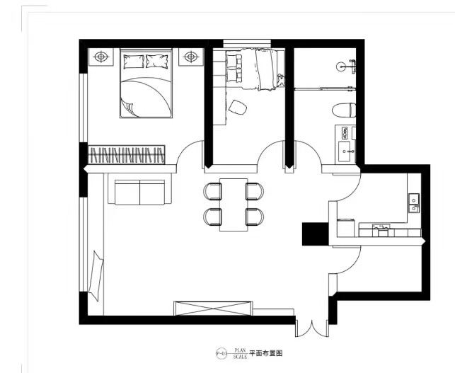 105现代三房装修效果图,原木无印风，温馨装修案例效果图-美广网(图1)